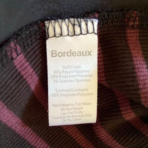Heather by Bordeaux Pleated Back Striped Long Sleeve Loose Fit Top S - Picture 7 of 7